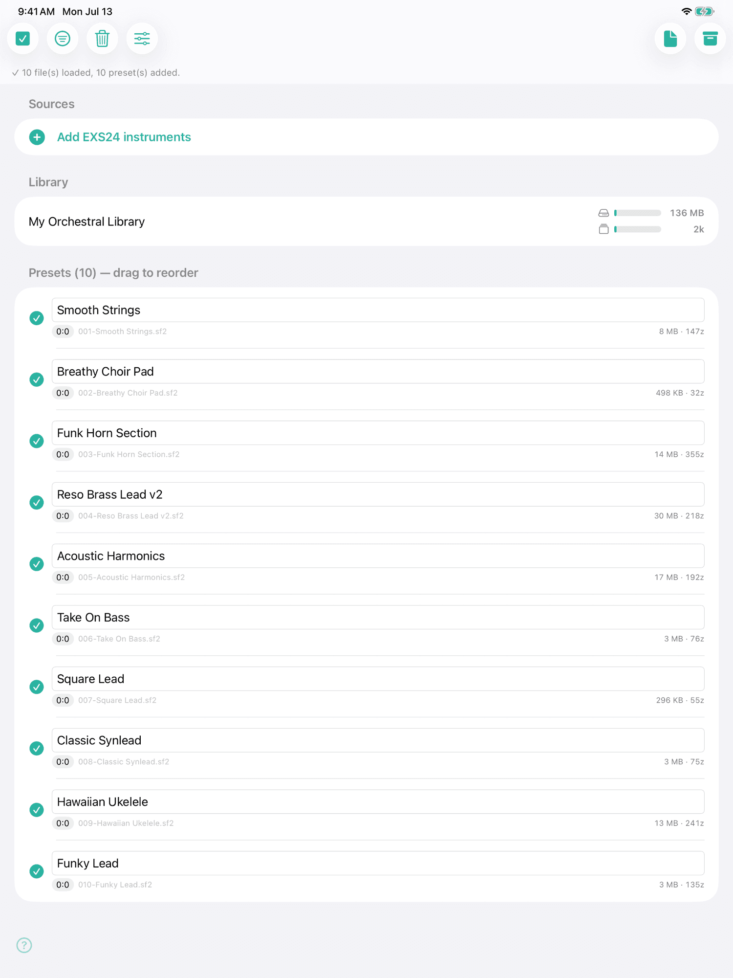 REXS — Gerenciador e player de instrumentos .exs (EXS24 / Sampler do Logic) para iPhone, iPad e Mac (1)